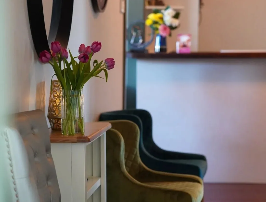 Reception and waiting lounge at Siri Thai Massage and Beauty St Heliers